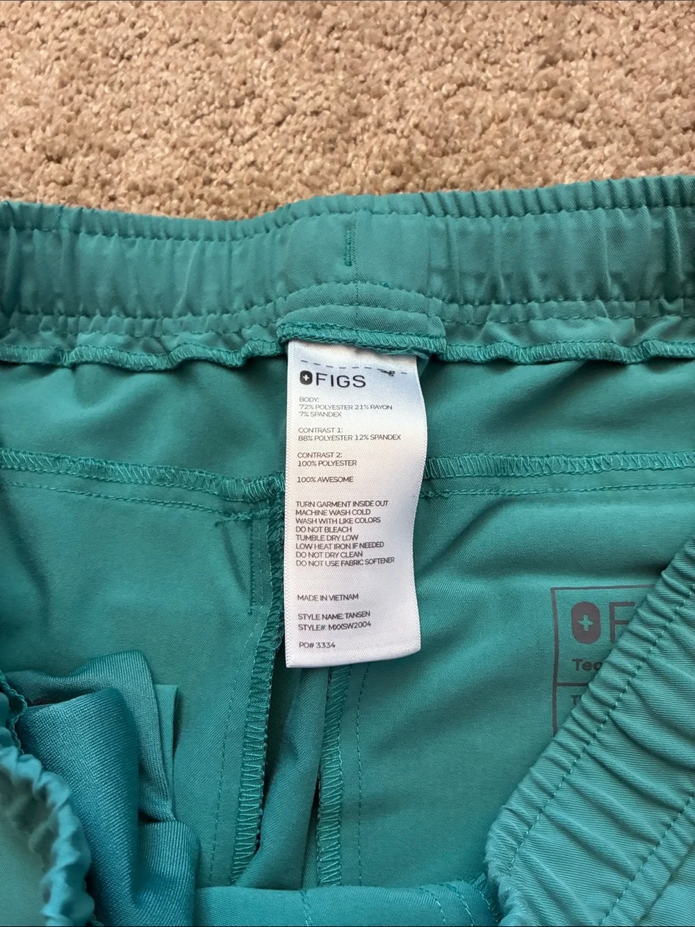 FIGS Men's Tansen Jogger Scrub Pants Teal Green MXXSW2004
